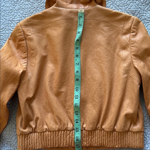 J Brand Natural Leather Cropped Bomber Jacket - Picture 10 of 11